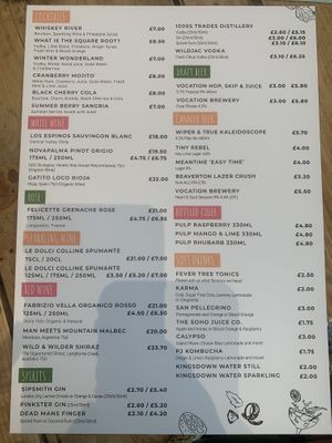 Drinks at The Vegan Kitchen in Birmingham