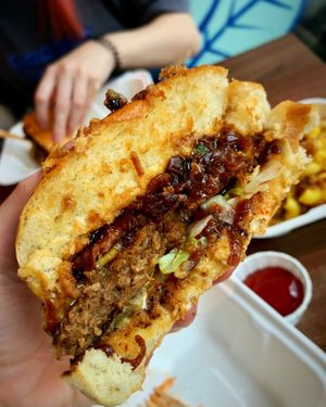 'Smokin jamin’ new kid’ burger at The Vegan Kitchen in Birmingham