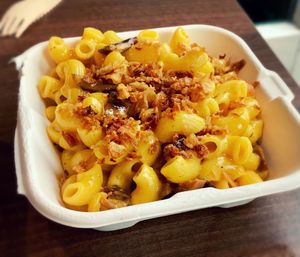 Bacon creamy mac & cheeze  at The Vegan Kitchen in Birmingham