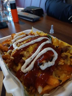 Loaded fries at The Vegan Kitchen in Birmingham