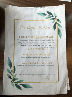Specials Menu as of Feb 2022  at The Vegan Kitchen in Birmingham