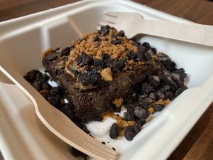 Incredibly delicious Oreo brownie  at The Vegan Kitchen in Birmingham