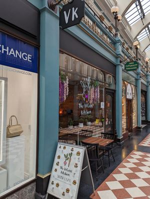Located in the pretty Great Western Arcade at The Vegan Kitchen in Birmingham