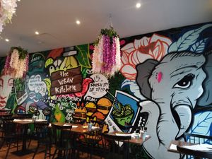 Beautiful artwork at The Vegan Kitchen in Birmingham