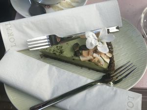 Vegan matcha cake  at Lokal Vier  in Hannover