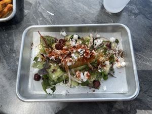 Mediterranean salad 🥗 exquisite (but tiny) at Freya's Diner in St Petersburg
