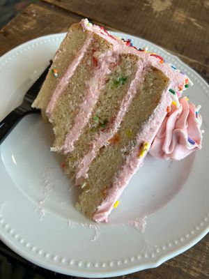 Strawberry confetti cake   at Freya's Diner in St Petersburg