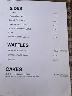 Menu as of June 2023  at Café Hauptwache in Frankfurt