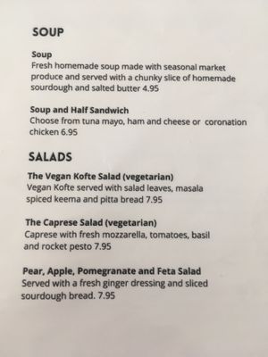 Soups and Salads. 2021. at Gilmartin's Bakery in Kilmarnock