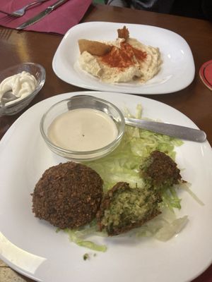 Falafel & hummus tapas w/ tahini sauce  at Al Karma2 in Barcelona