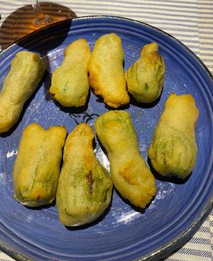 Pumpkin flowers in Tempura  at Matre in Gallipoli
