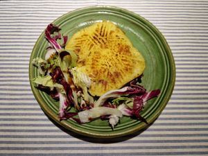 Tortino di patate e rape con olive e pomodoro secco at Matre in Gallipoli