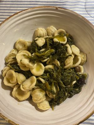 Orecchiette con cime di rapa e olive  at Matre in Gallipoli