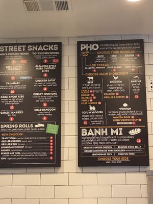 Menu boards at Phans 55 in Huntington Beach