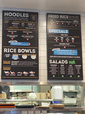 Menu board at Phans 55 in Huntington Beach