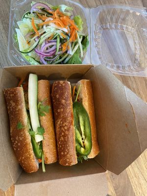 Tofu Bahn Mi with salad.  at Phans 55 in Huntington Beach