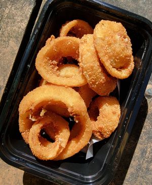Awesome onion rings!! at Plant Based Burger Company in Maple Heights