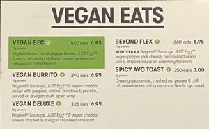 Updated menu  at Gregory's Coffee in New York City