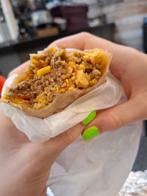 Burrito vegan at Gregory's Coffee in New York City