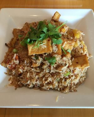 Number 63b – Pineapple Fried Rice. Loved the combination of pineapple and “Thai hot” spice. at King and I Thai in Mendota Heights