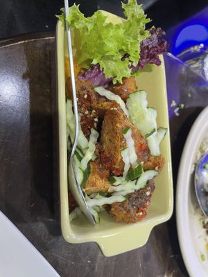 “Fish” steak with thai sauce  at Man Yuan Fang in Malacca