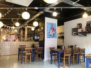 Airy cafe, spacious, regularly cleaned and nicely decorated. at Cafe Domenica in Brighton