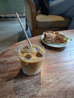 iced latte at Slow Hands in Hagersten