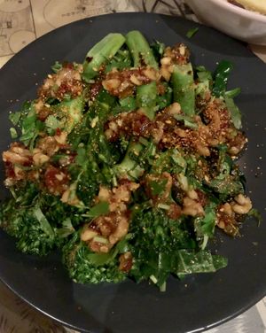 Peanut chilli greens 🥦  at Yamu Yamu in Worthing