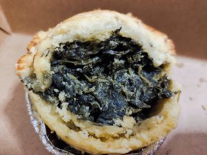 Mini mushroom spinach cashew cream pie at Lilac Oak in Central Singapore