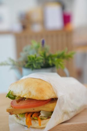 VEGAN MUSHROOM TOFU CIABATTA at Lilac Oak in Central Singapore