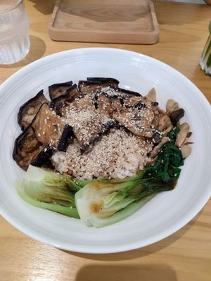 Eggplant in teriyaki sauce at Lilac Oak in Central Singapore