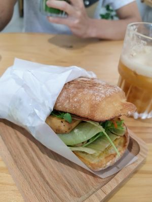 Tofu ciabatta at Lilac Oak in Central Singapore