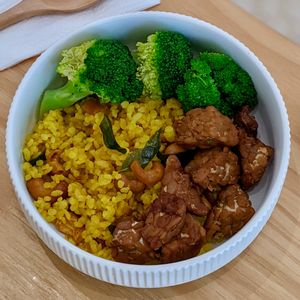 Lemon Turmeric Rice at Lilac Oak in Central Singapore