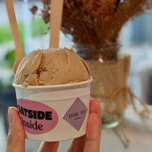 Vegan Hazelnut Latte Gelato at Lilac Oak in Central Singapore