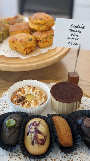 Collab w Radeau Vegan - Passionfruit Lemon Olive Tart, Tiramisu, Matcha / Chocolate / Berries / Orange Olive Madeleine at Lilac Oak in Central Singapore