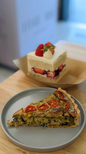 Collab w Radeau Vegan - Tofu Quiche, Berries Vanilla Chantilly Cake at Lilac Oak in Central Singapore