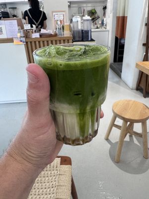 Matcha latte   at Lilac Oak in Central Singapore