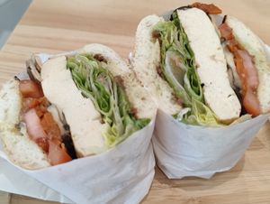 mushroom tofu ciabatta at Lilac Oak in Central Singapore