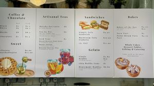 Menu board  at Lilac Oak in Central Singapore