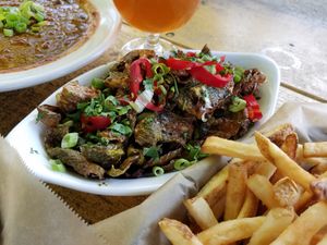 Fried brussel sprouts appetizer  at Arbor Brewing Company - Corner Brewery in Ypsilanti