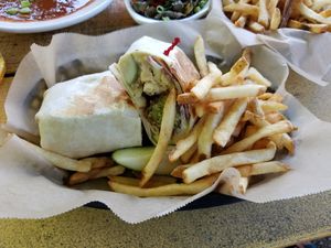Falafel sandwich  at Arbor Brewing Company - Corner Brewery in Ypsilanti