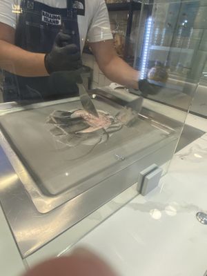 Starting to freeze as it’s all mixed together   at Rolling Island in Lefkada