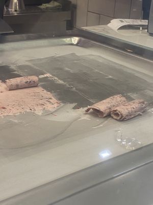 Made into little frozen curls   at Rolling Island in Lefkada