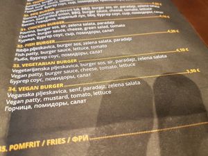 Vegan burger at Wrap House in Budva