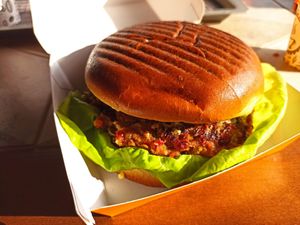 Veg burger at Wrap House in Budva