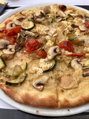 Vegan pizza  at Grizzly in Veli Losinj