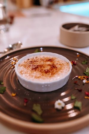 creme brûlée at Mood in Tequesta