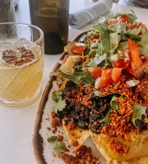 loaded nachos at Mood in Tequesta