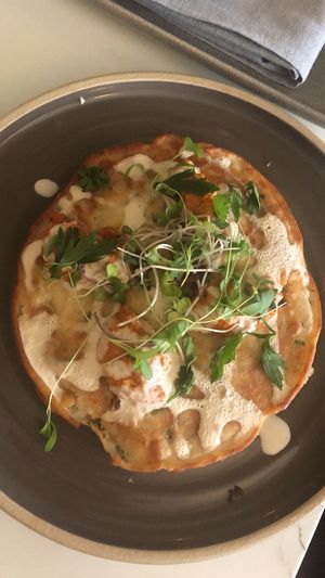 Falafel pancake   at Mood in Tequesta