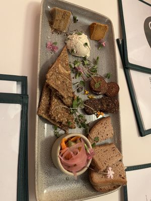 Cheese board with GF bread substitution. #Veganuary at Mood in Tequesta